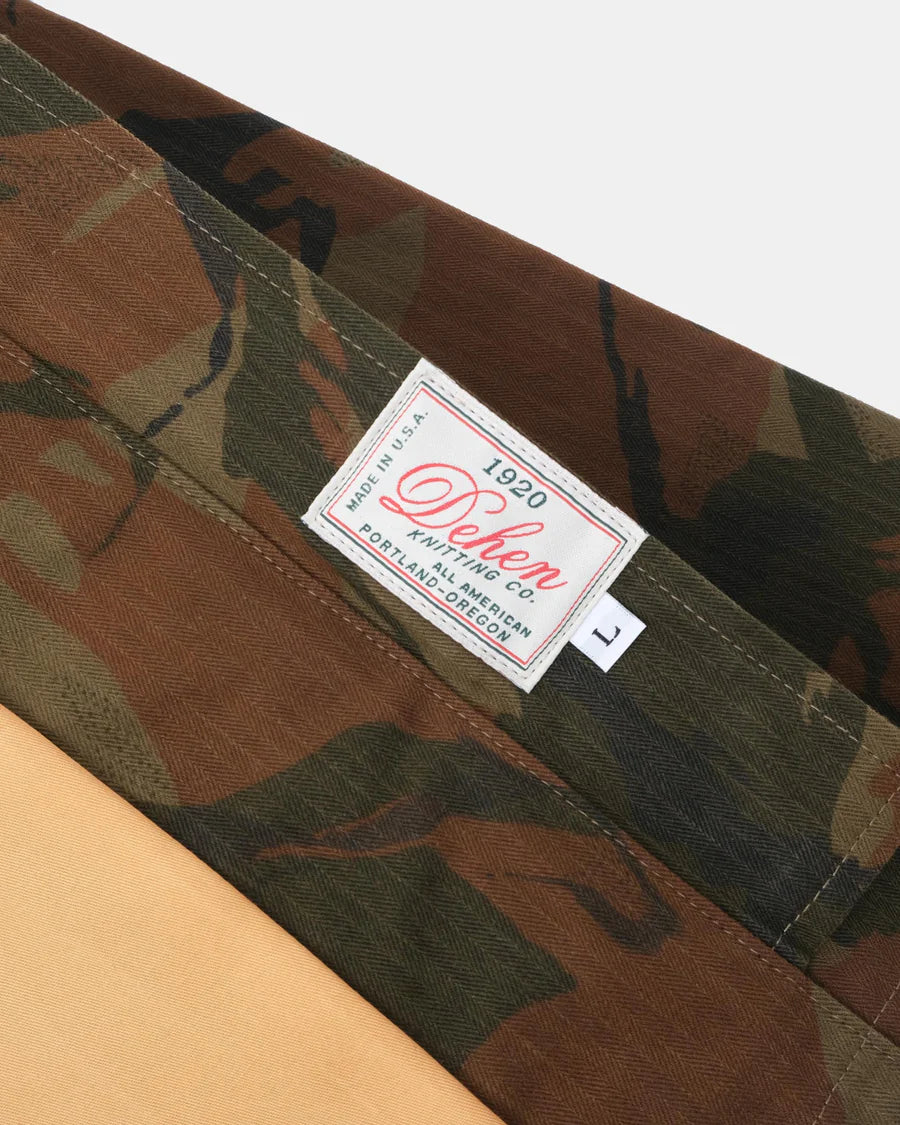 Raincoat - Ginger Camo Dry Wax Cotton by Dehen 1920