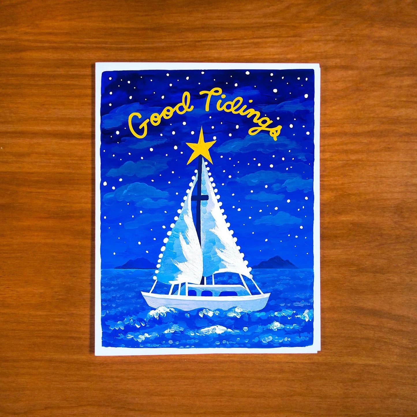 Sailboat Tidings Card by Pretty Bird Paper Co.