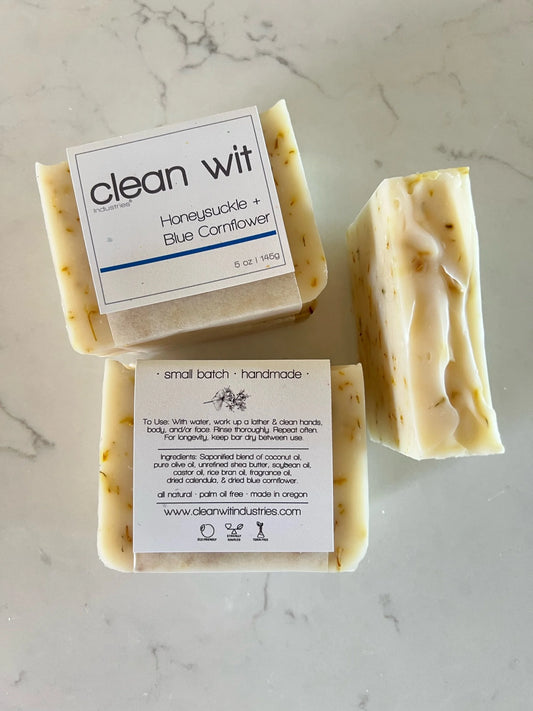 Honeysuckle + Blue Cornflower Soap Bar by Clean Wit