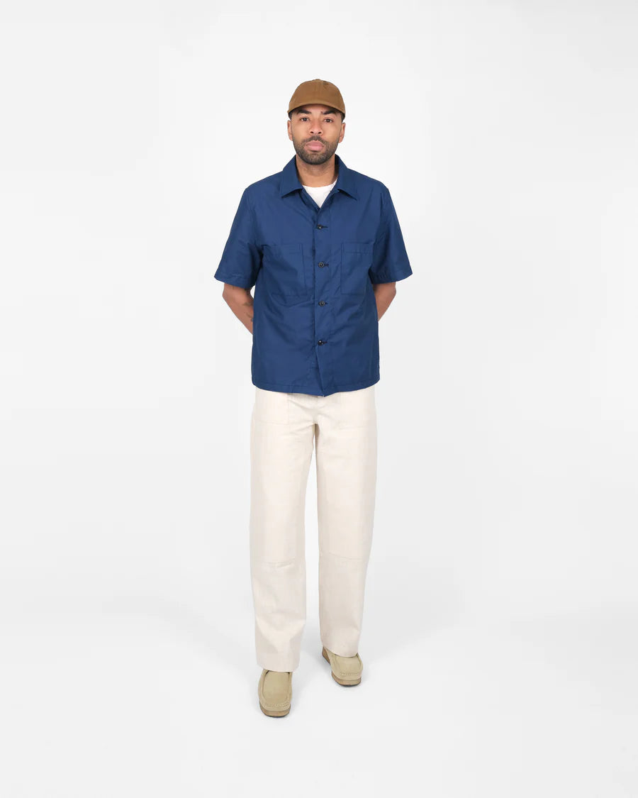 Lounge Shirt - Indigo Cotton Ripstop by Dehen 1920
