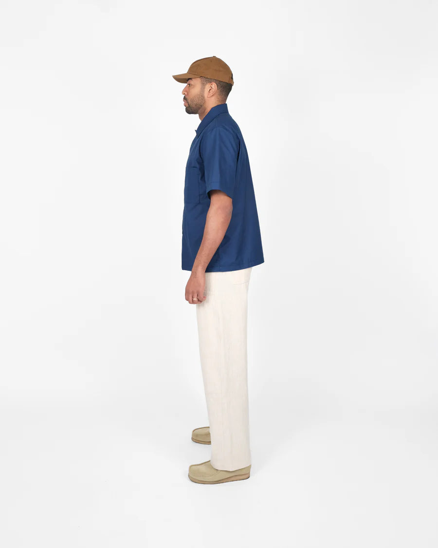Lounge Shirt - Indigo Cotton Ripstop by Dehen 1920