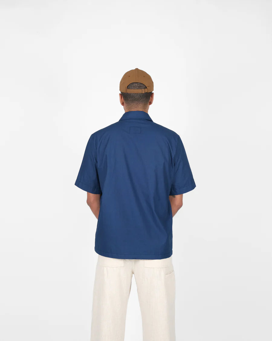 Lounge Shirt - Indigo Cotton Ripstop by Dehen 1920