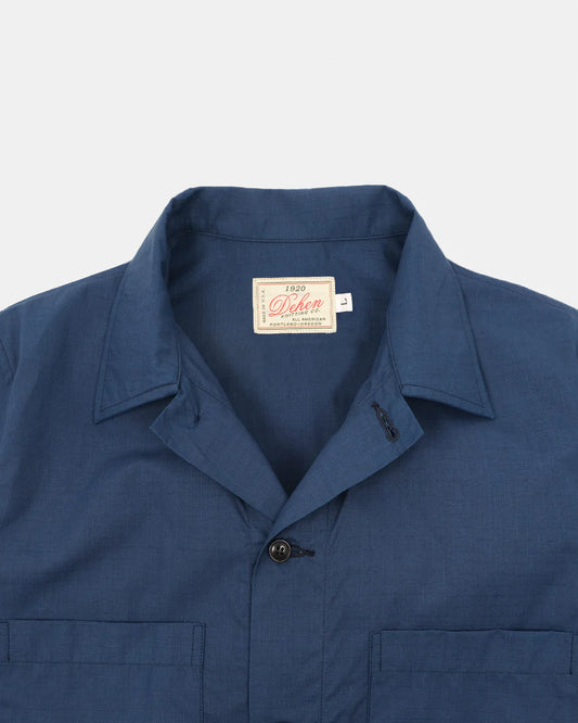 Lounge Shirt - Indigo Cotton Ripstop by Dehen 1920