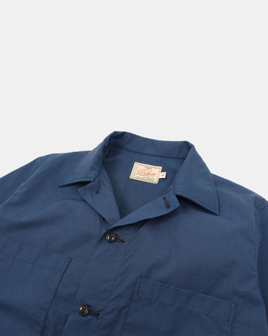 Lounge Shirt - Indigo Cotton Ripstop by Dehen 1920