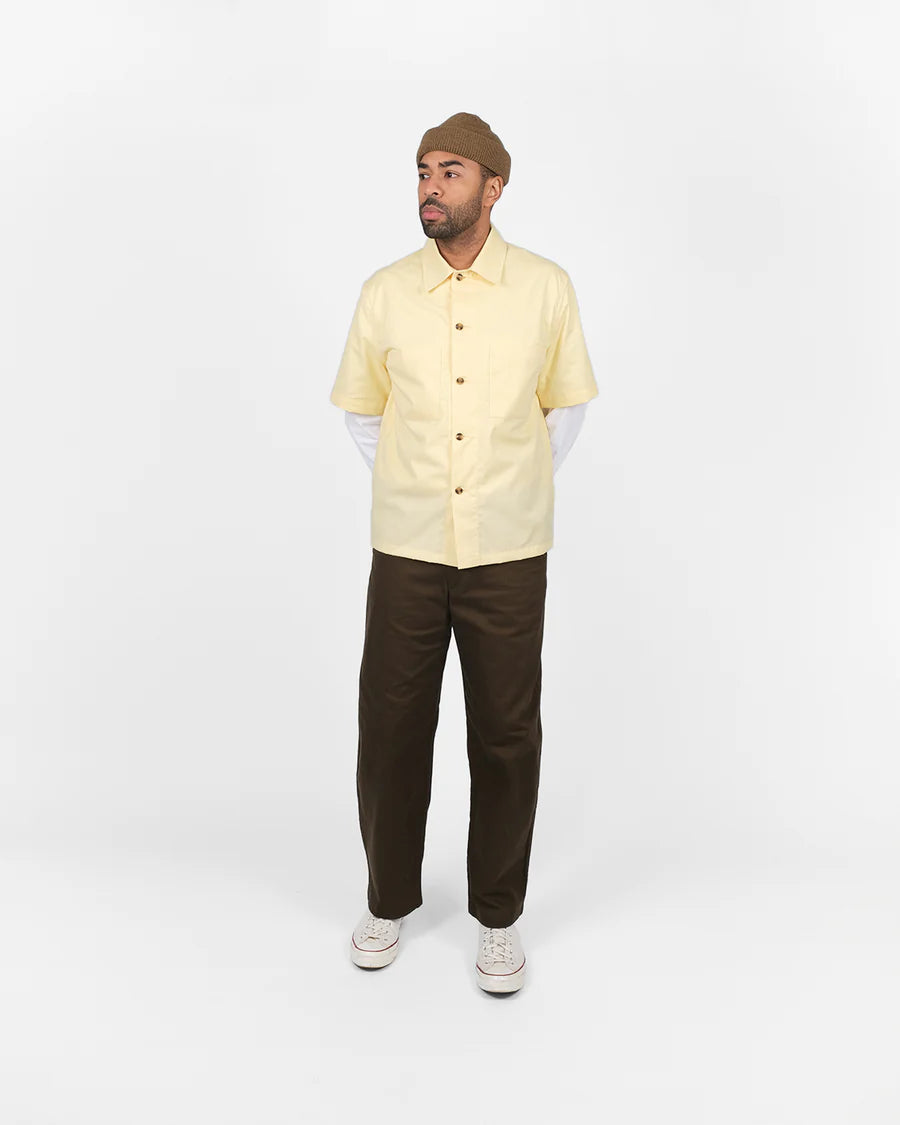 Lounge Shirt - Lemon Brushed Twill by Dehen 1920