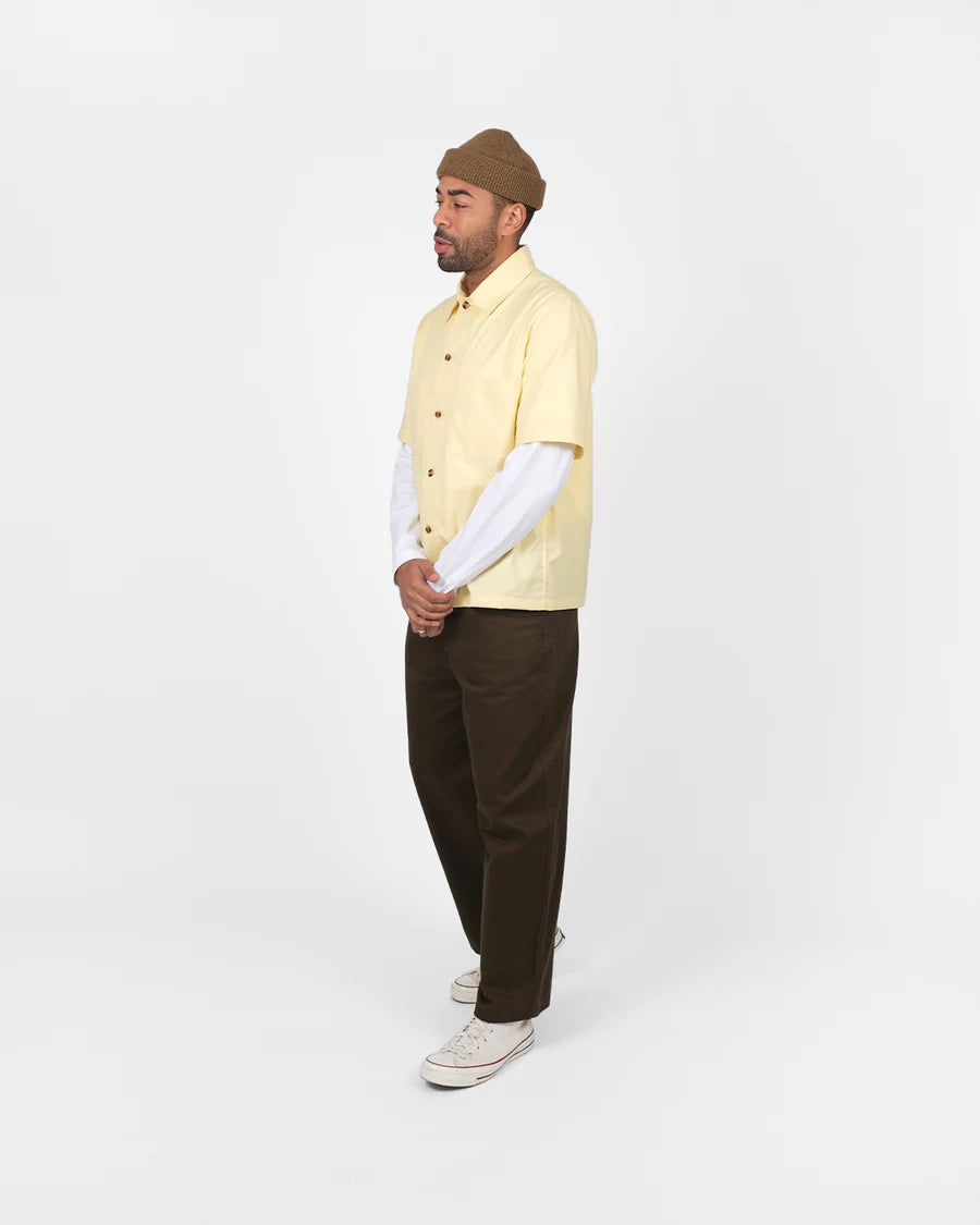 Lounge Shirt - Lemon Brushed Twill by Dehen 1920