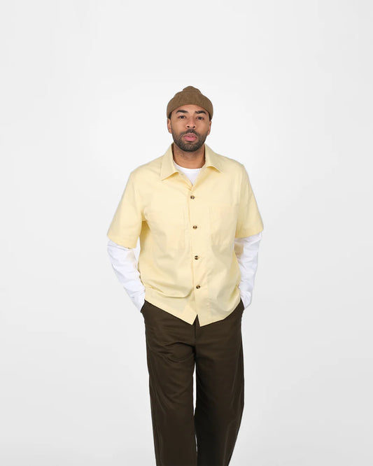 Lounge Shirt - Lemon Brushed Twill by Dehen 1920
