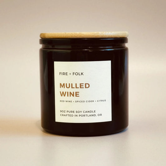 Mulled Wine (F/W) 9oz Wood Wick Soy Candle by FIRE + FOLK