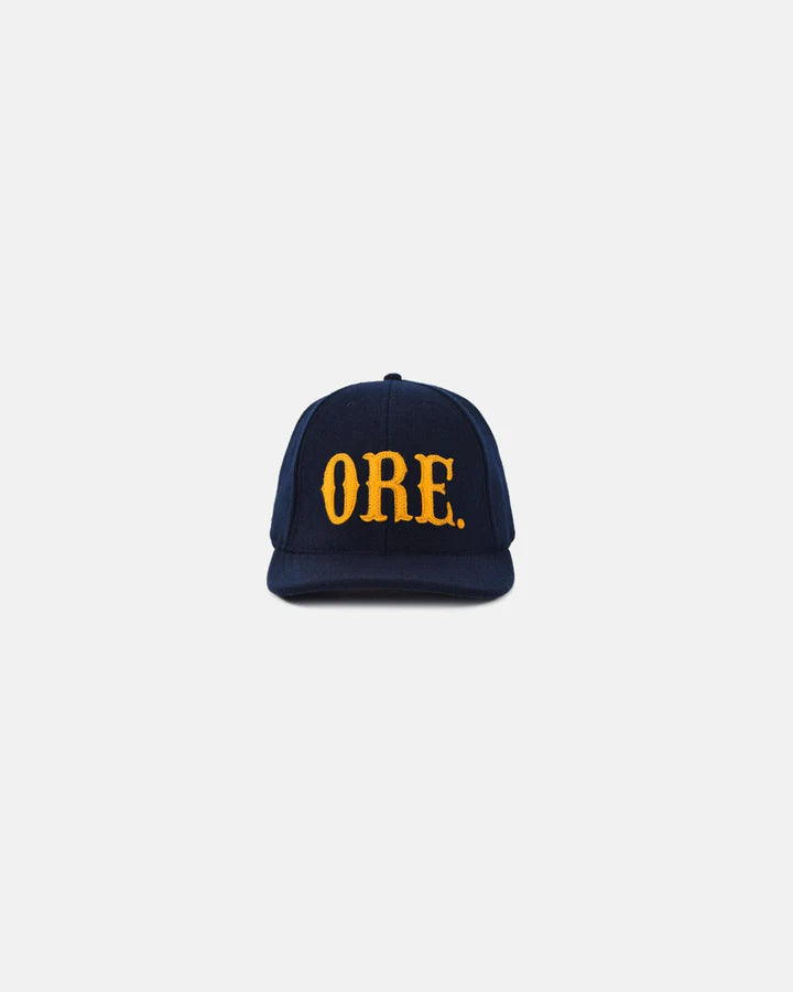 Wool Baseball Hat - ORE Navy/Gold by Dehen 1920