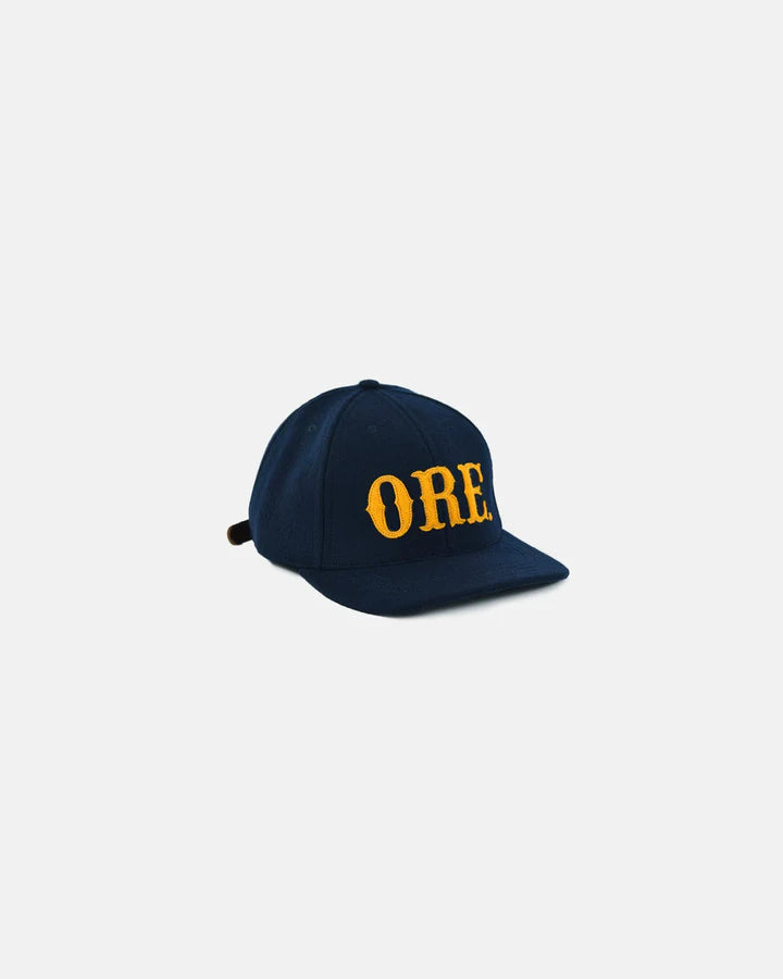 Wool Baseball Hat - ORE Navy/Gold by Dehen 1920