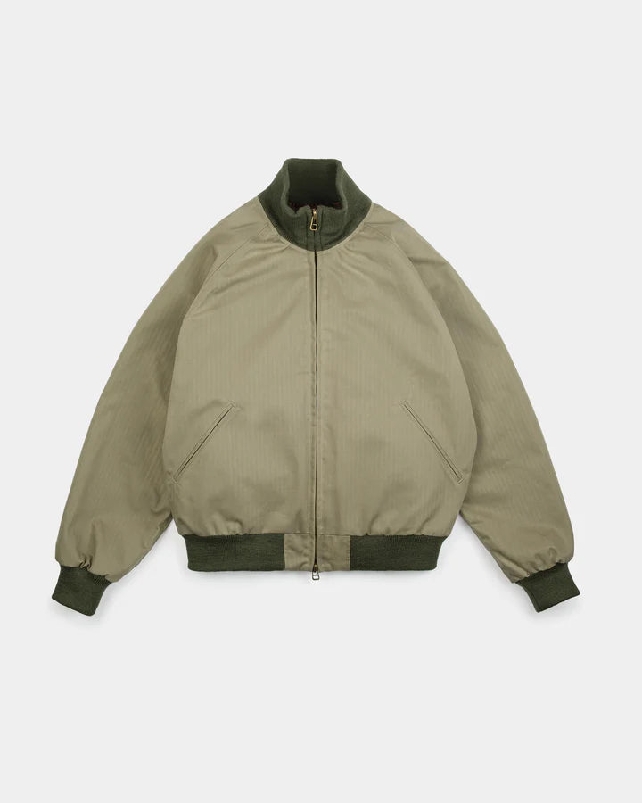 Pilot Jacket - Sage Dry Waxed Cotton by Dehen 1920