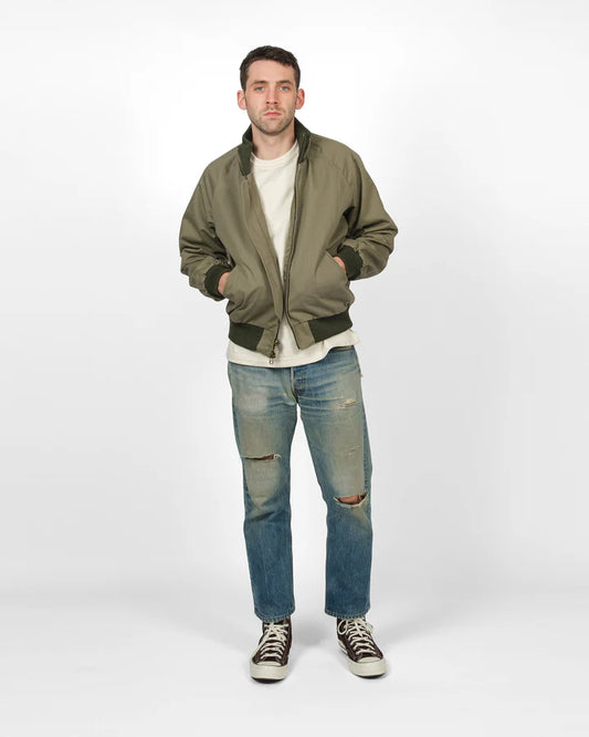 Pilot Jacket - Sage Dry Waxed Cotton by Dehen 1920