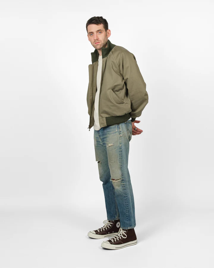Pilot Jacket - Sage Dry Waxed Cotton by Dehen 1920