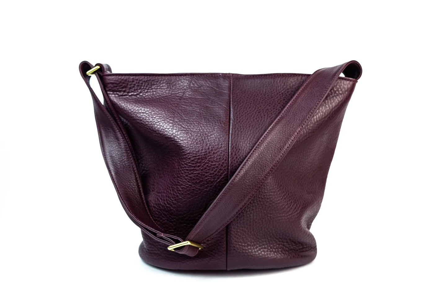 Plum Leather Bucket Bag by Primecut
