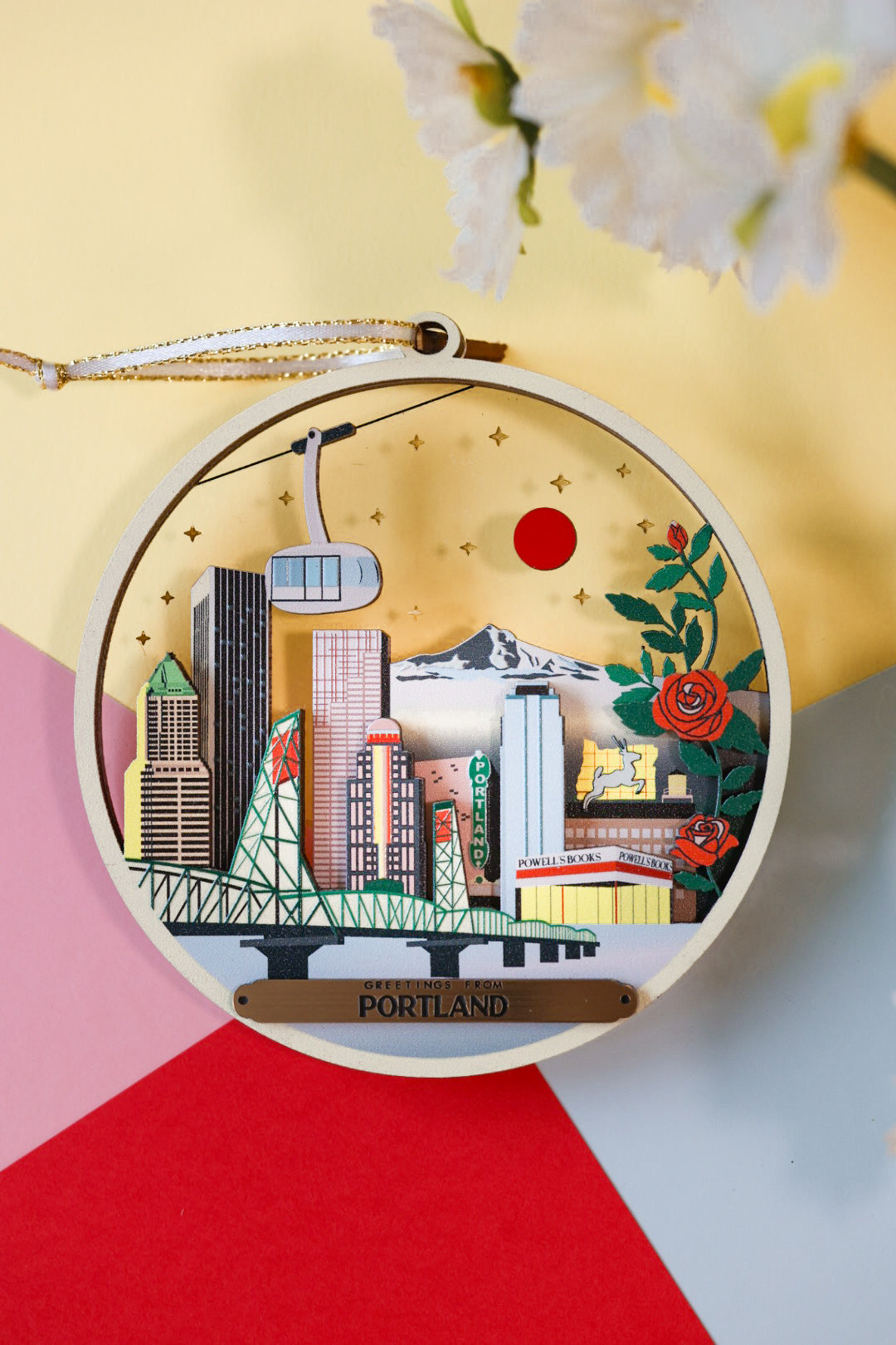 Portland Mini Cityscape Ornament by Maison Arbor
