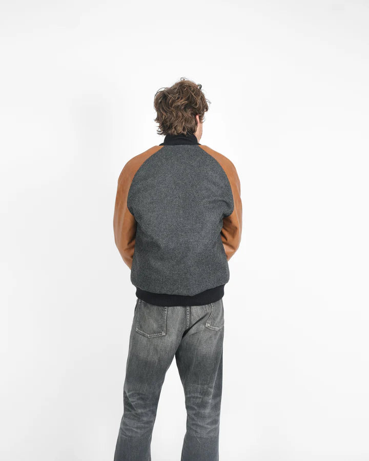 Raglan Varsity Jacket - Granite/Black/Antique Rust by Dehen 1920