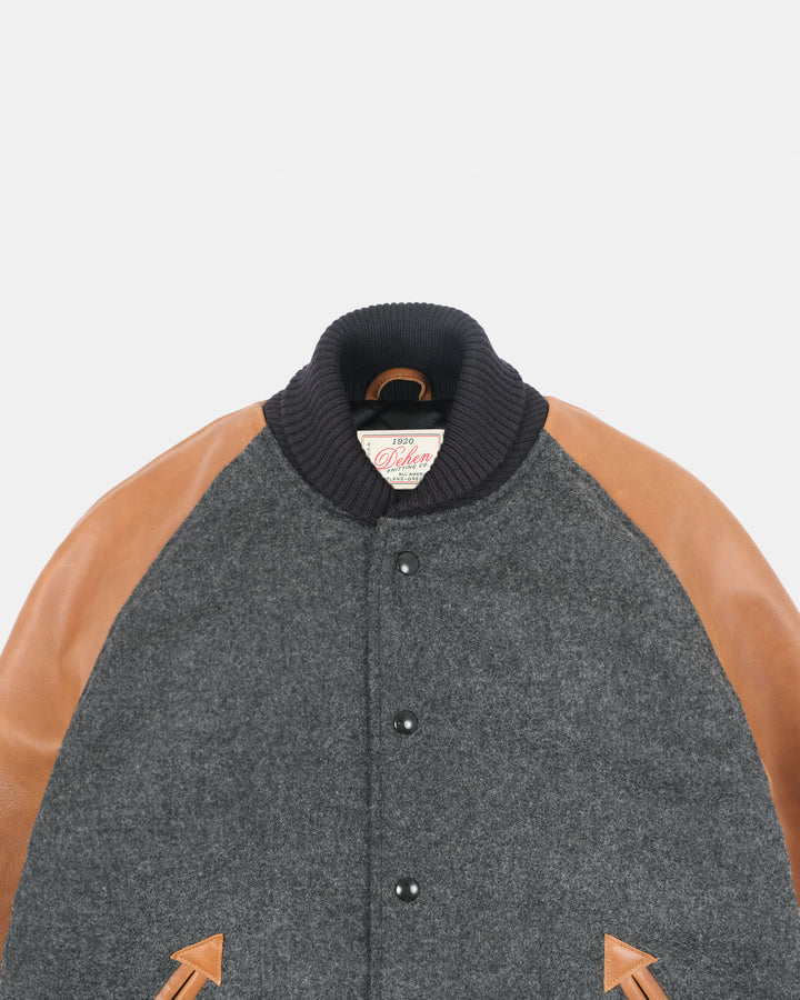 Raglan Varsity Jacket - Granite/Black/Antique Rust by Dehen 1920