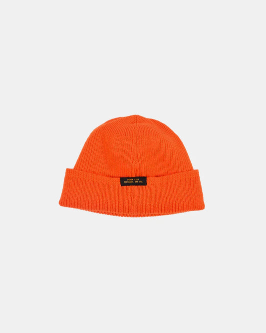 Wool Knit Watch Cap - Safety Orange by Dehen 1920