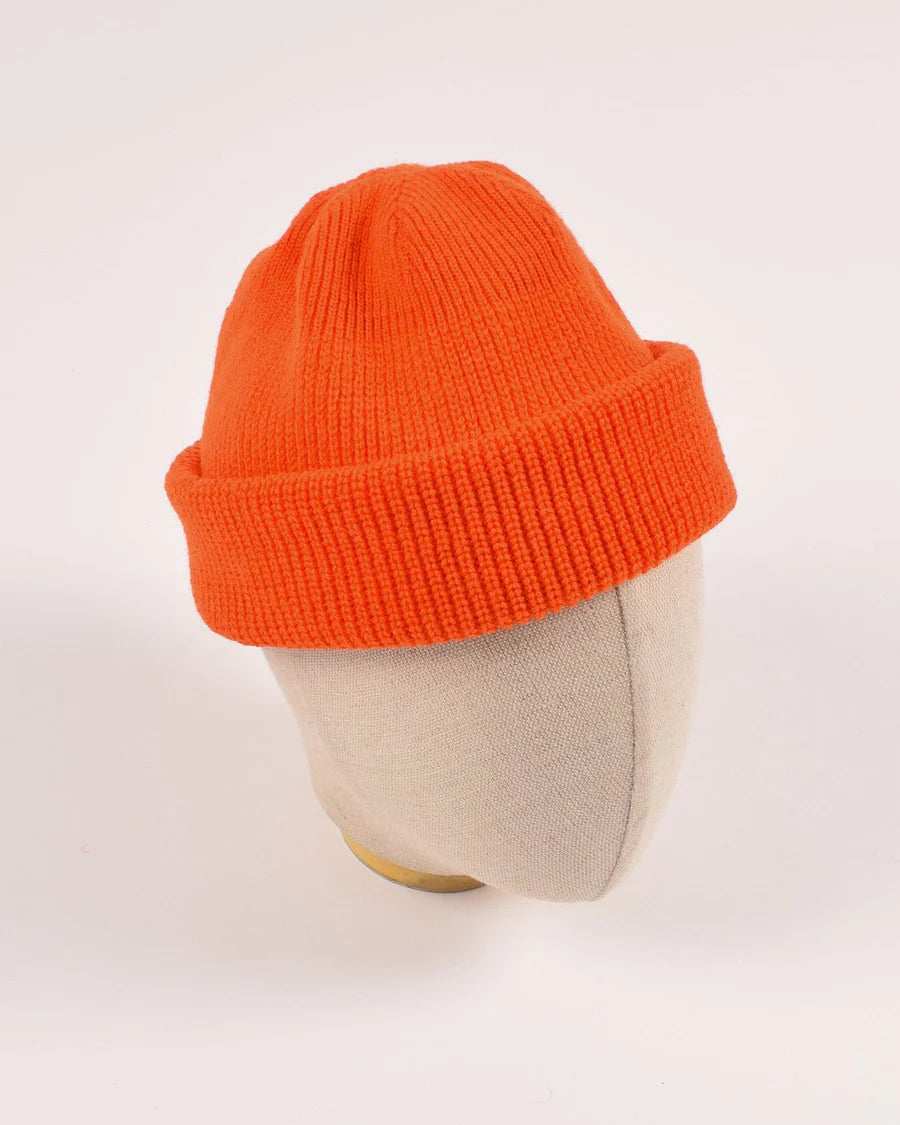 Wool Knit Watch Cap - Safety Orange by Dehen 1920