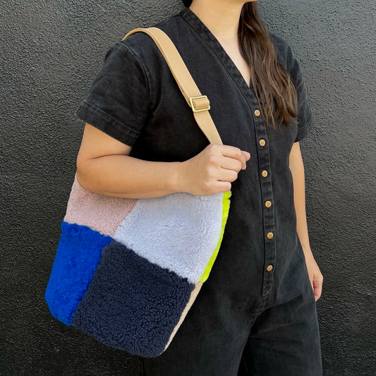 Scraps Shearling Bucket Bag by Primecut