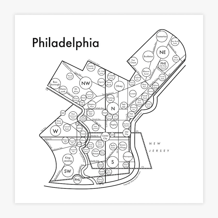 Philadelphia Map by Archie's Press