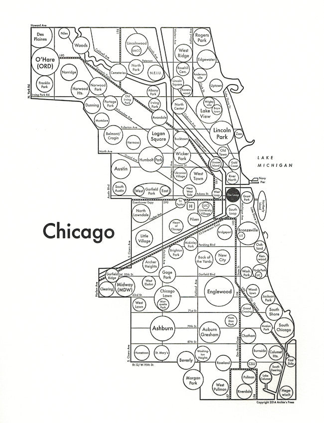Chicago Map by Archie's Press – MadeHere