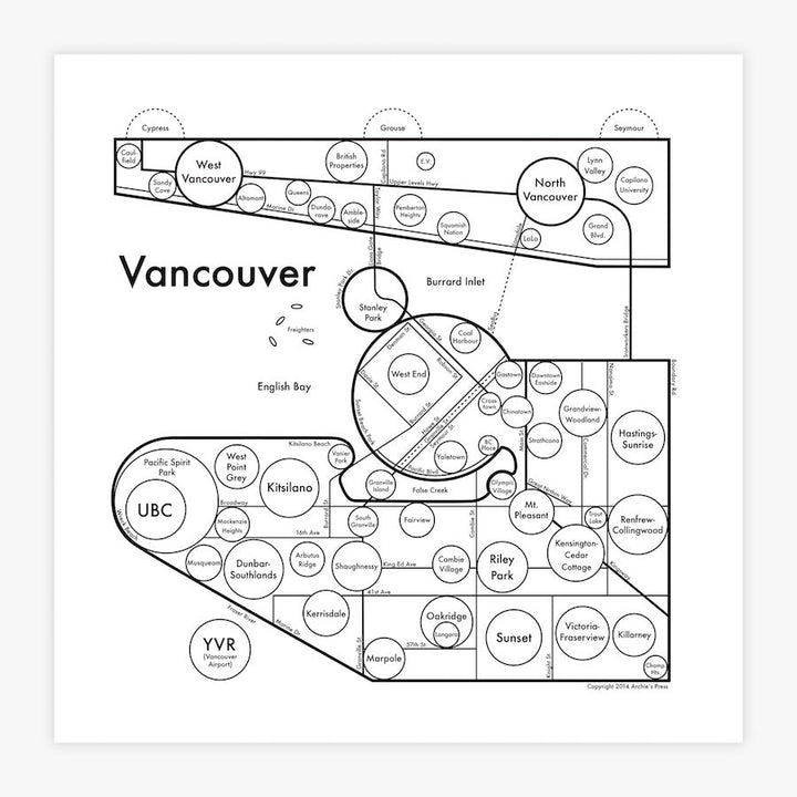 Vancouver Map by Archie's Press