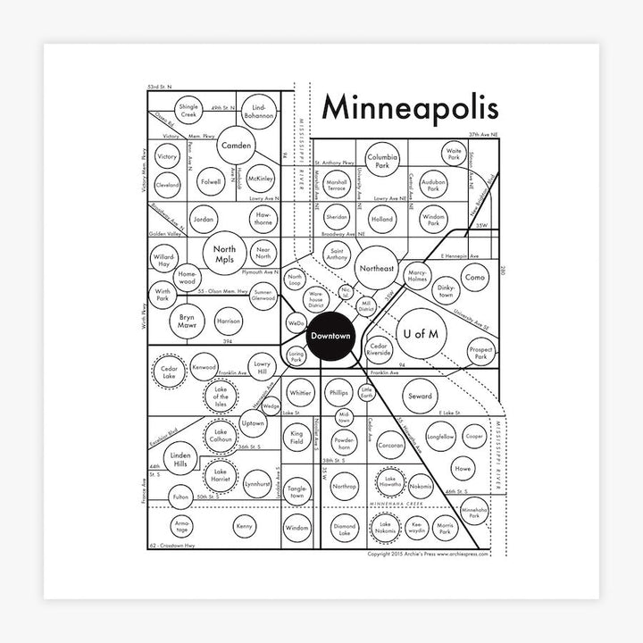 Minneapolis Map by Archie's Press
