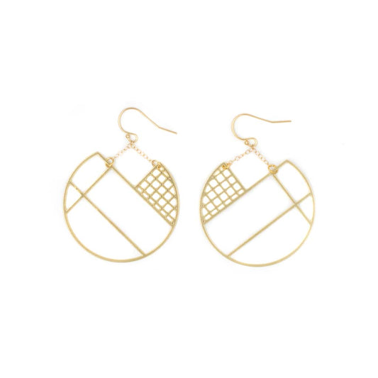 Aperture Earrings Brass by Studiyo Jewelry