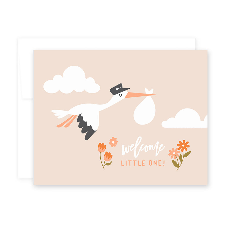 Baby Stork Card by April Black