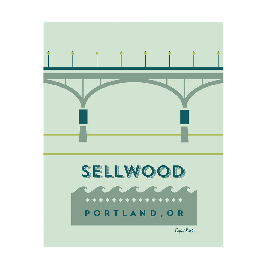 Sellwood-Moreland Bridge 8x10 Print by April Black