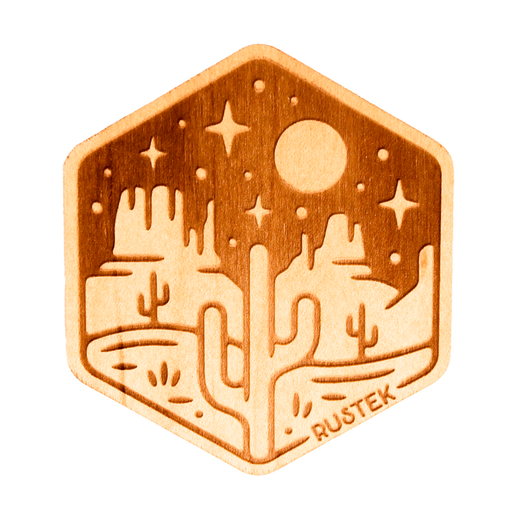 Moonlight Mesa Wood Sticker by Rustek