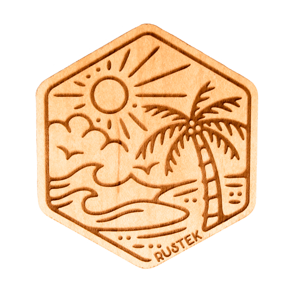 Palm Island Wood Sticker by Rustek