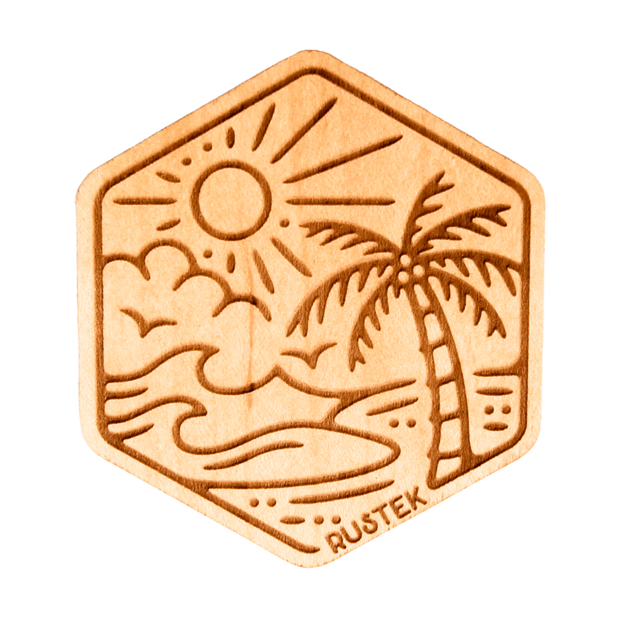 Palm Island Wood Sticker by Rustek