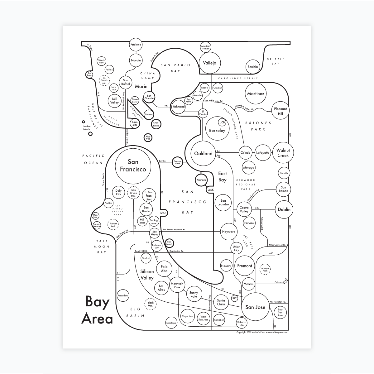Bay Area Map by Archie's Press