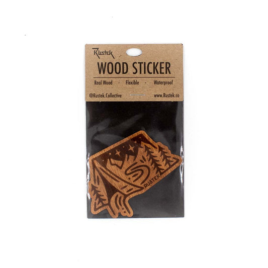 Camping In Tent Wood Sticker by Rustek