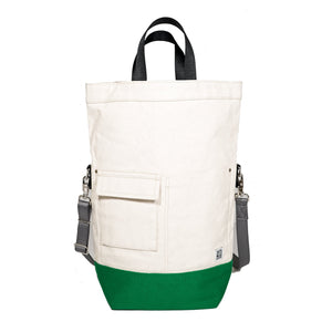 Upright Bag Natural/Green + Grey Strap Chester Wallace