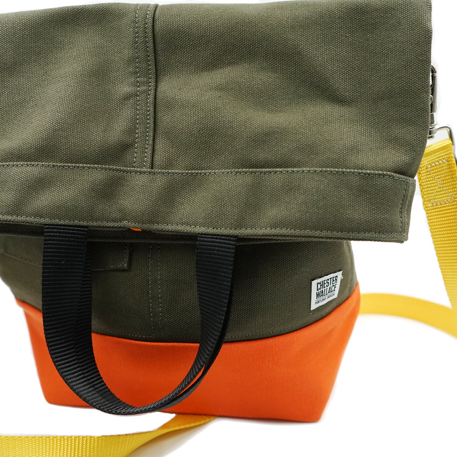 Upright Tote Pine Twill/Orange + Yellow Chester Wallace