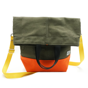 Upright Tote Pine Twill/Orange + Yellow Chester Wallace