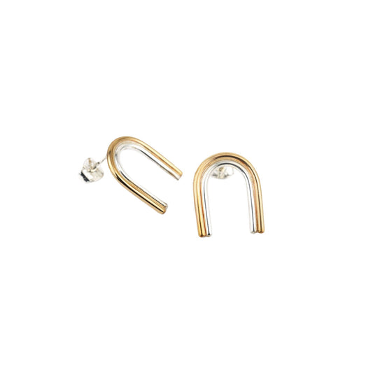 Arcos Two Tone Studs by Emma Brooke Jewelry