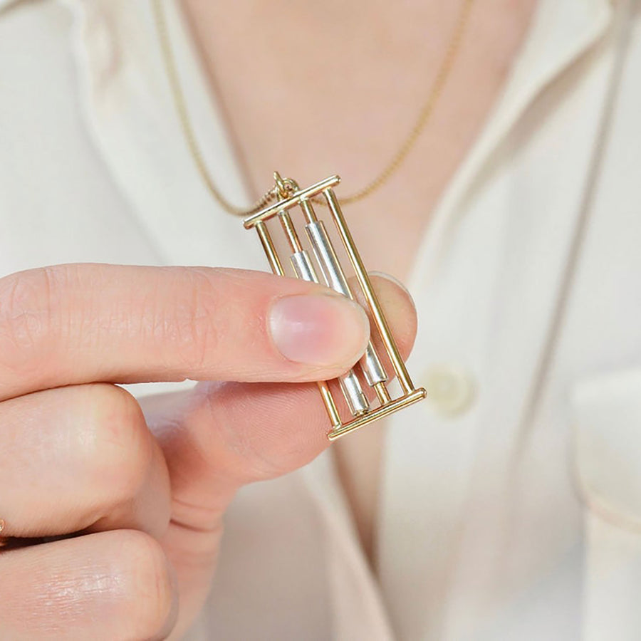 Kinetic Rolling Fidget Necklace by Emma Brooke Jewelry