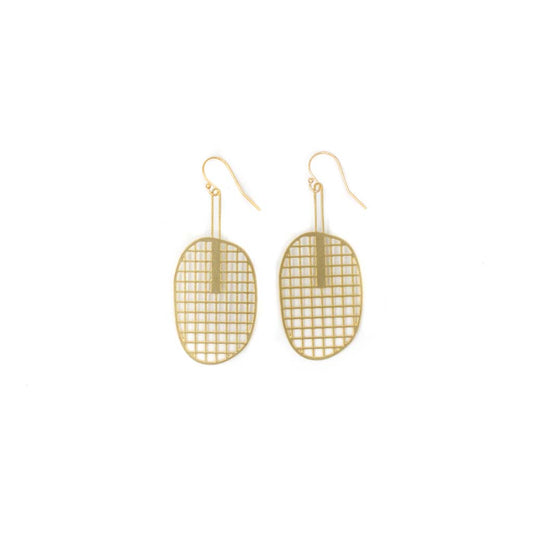 Fan Brass Earrings by Studiyo Jewelry