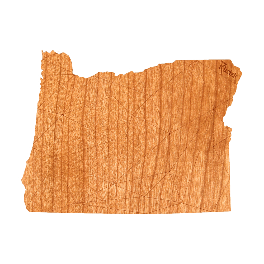 Geo Oregon Wood Sticker by Rustek