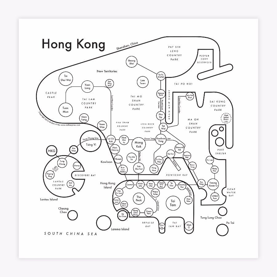 Hong Kong Map by Archie's Press – MadeHere