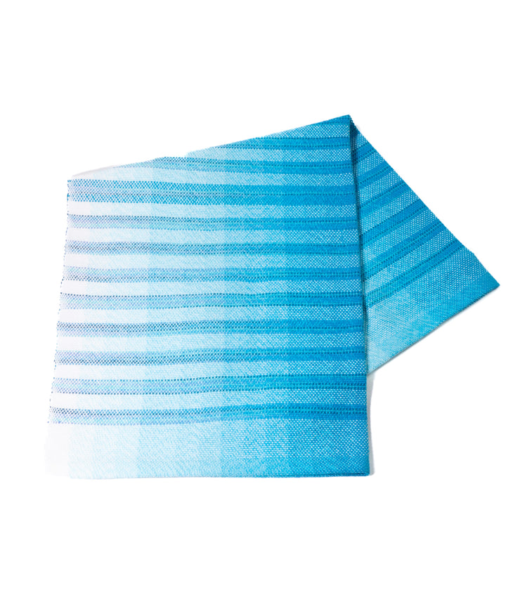 Turquoise Stripe Handwoven Towel by Fiber Art Designs