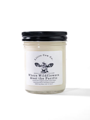 Where Wildflowers Meet the Pacific 7oz Glass Jar Candle by Little Cow Co.