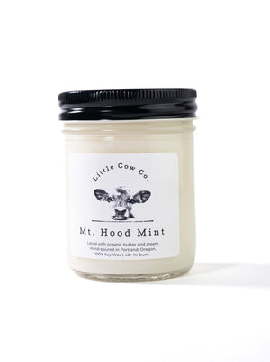 Mt. Hood Mint Glass 9oz Jar Candle by Little Cow Co.