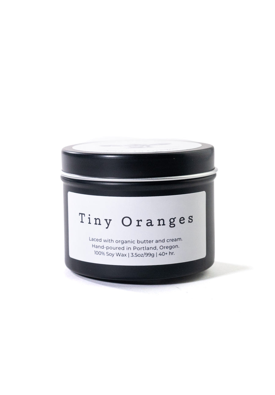 Tiny Oranges 3.5oz Travel Tin Candle by Little Cow Co.
