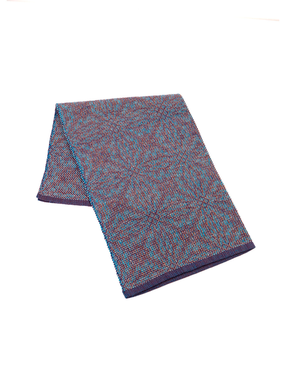 Parachute-Rust-Turquoise-Natural Handwoven Towel by Fiber Art Designs