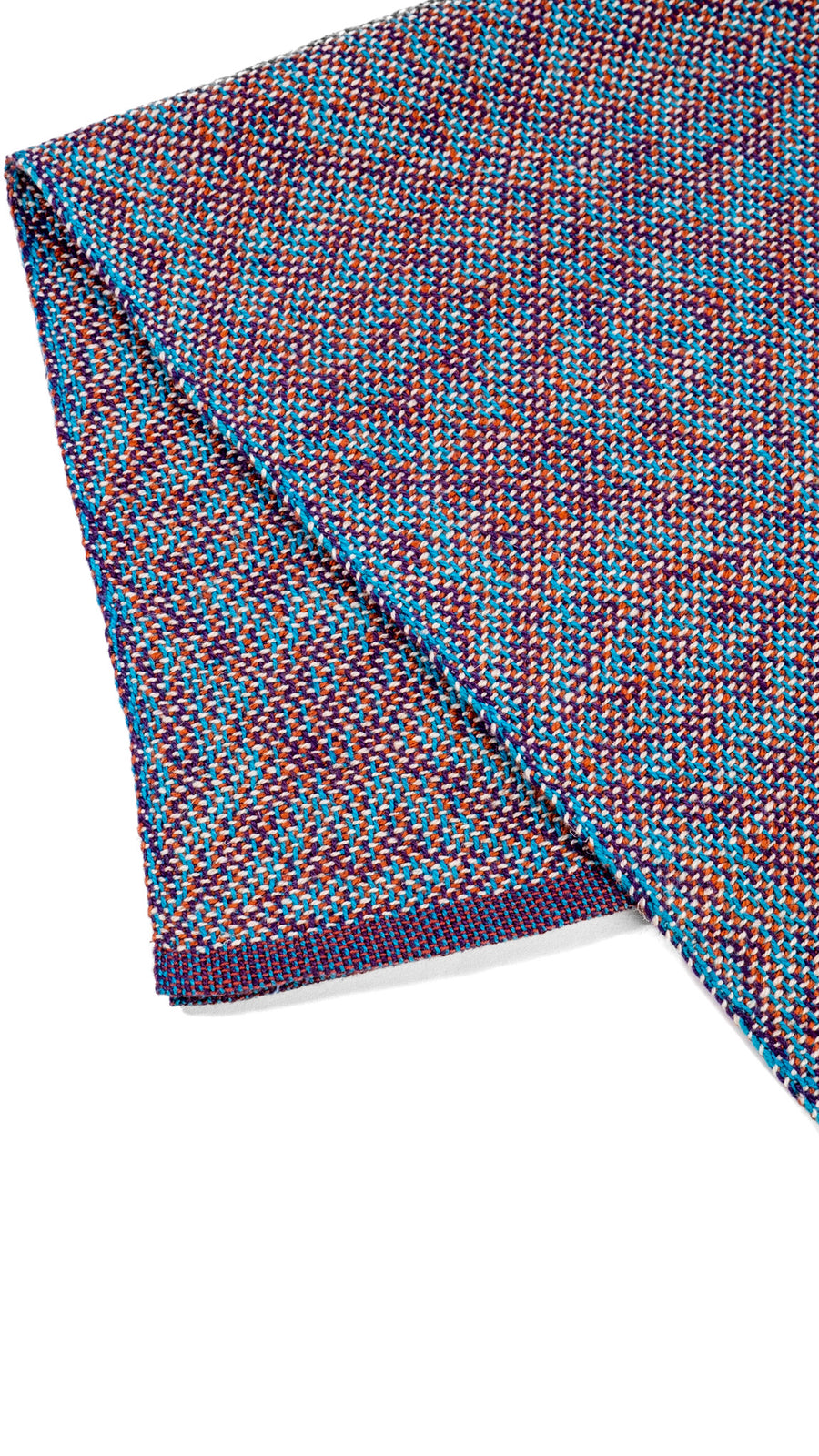 Parachute-Rust-Turquoise-Natural Handwoven Towel by Fiber Art Designs